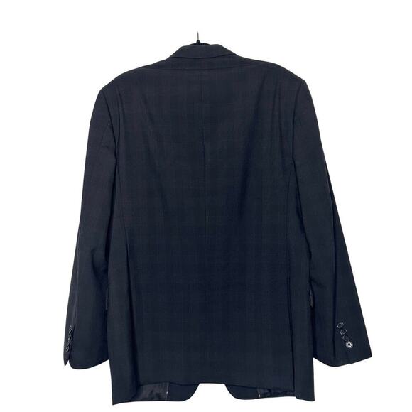 John Varvatos Plaid Wool Blazer Men's Black Size 42R - Picture 2 of 4